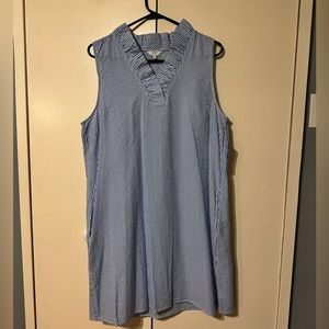 Crown and Ivy Blue Seersucker Dress